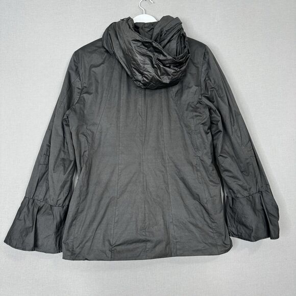 Creenstone Womens Jacket 40 Black Dramatic Ruffle Pillow Collar Witchy Gothic - Picture 9 of 16